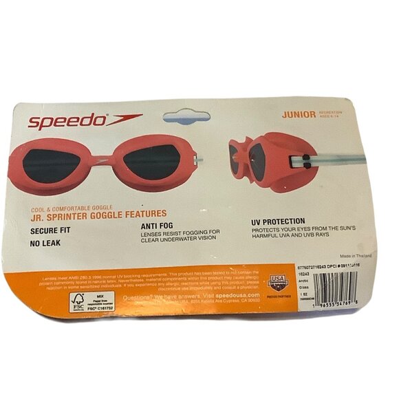 Speedo Junior Swim Goggles Age 6-14 Cool Comfortable Anti-Fog UV Protect No Leak - Picture 4 of 6